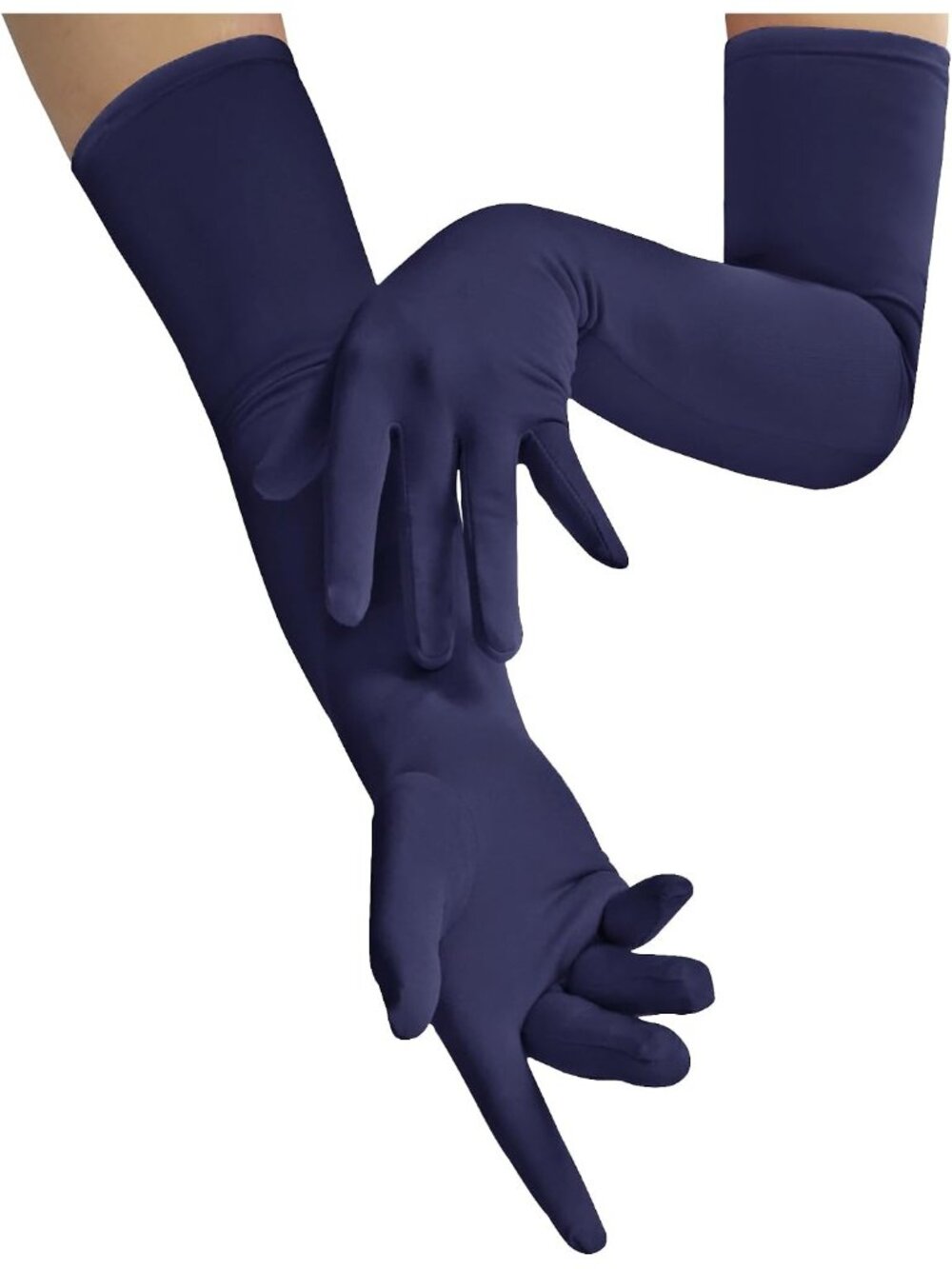 Women's Navy Halloween Costume Accessories Spandex Stretch Opera Gloves